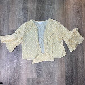 LC Lauren Conrad Yellow Polka Dot Women's Top - Size M